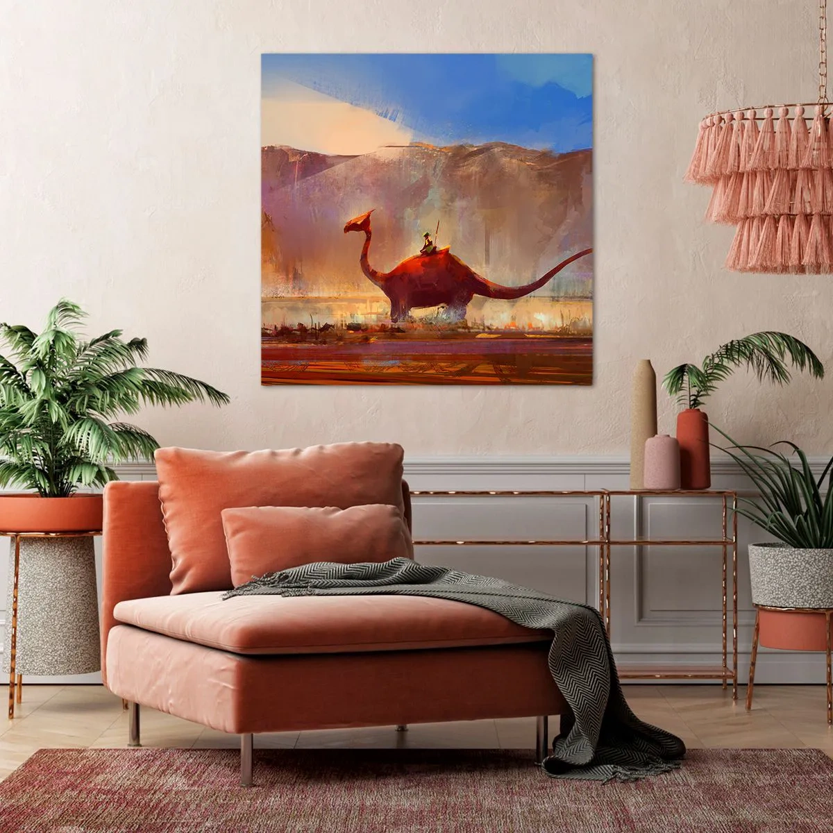 Schilderen op canvas - Als ze niet waren uitgestorven - 30x30 cm