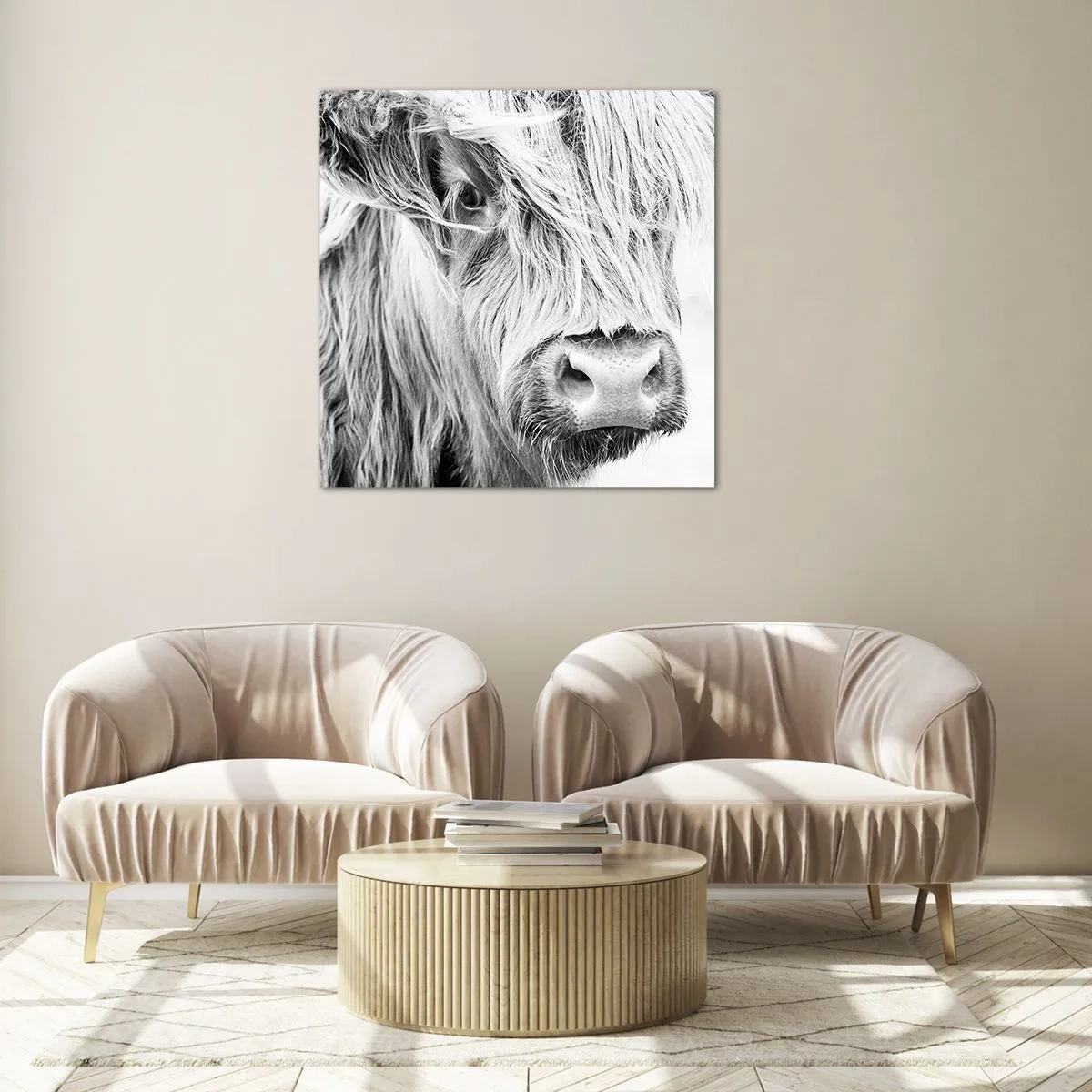 Schilderen op glas - Schotse wildheid - 70x70 cm