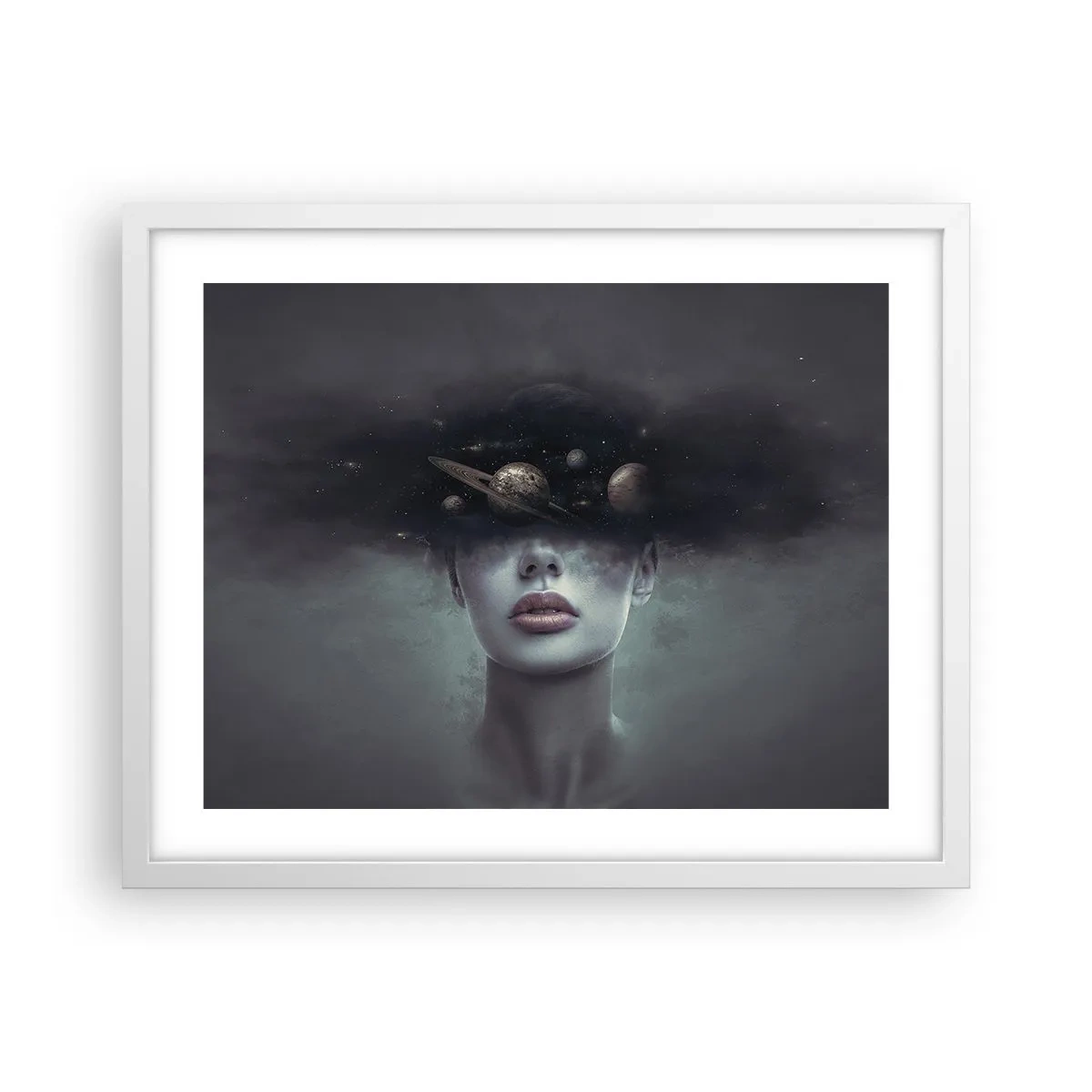 Poster in een witte lijst - En de planeten worden gek... - 50x40 cm