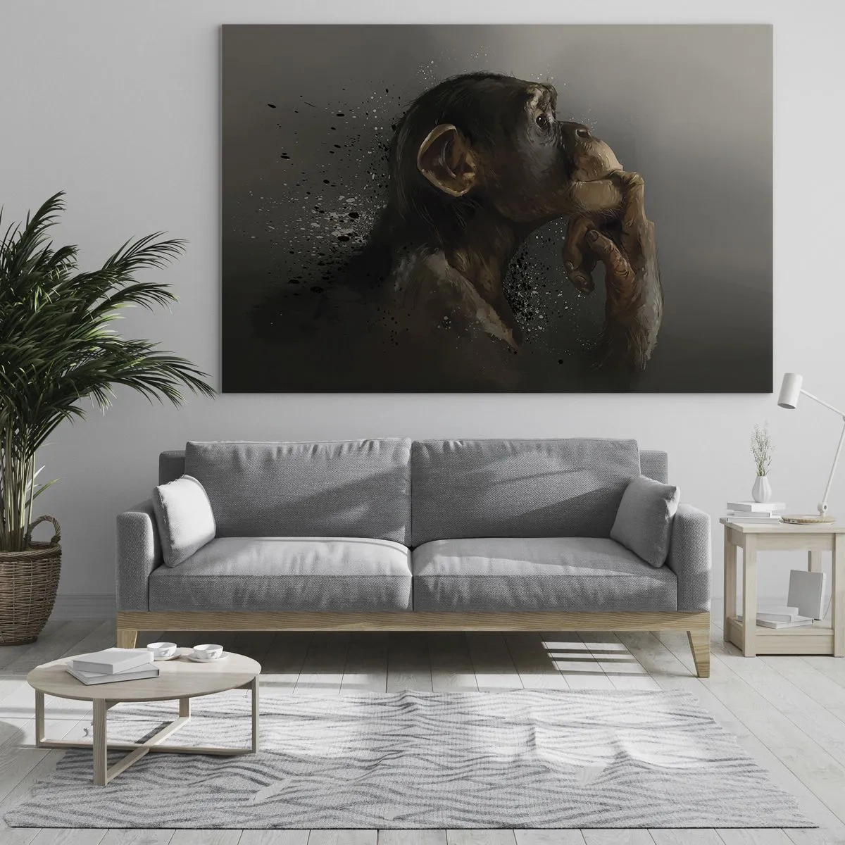 Schilderen op glas - Zeker een denker - 100x70 cm