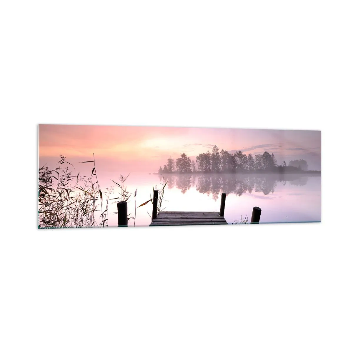 Schilderen op glas - Van de lila mist... - 160x50 cm