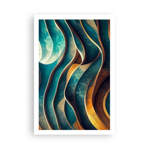 Poster - Meanders van blauw - 61x91 cm