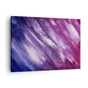 Schilderen op canvas - Abstracte penseelstreken in tinten paars en roze - 70x50cm - Als de zonnige wind waait - Moderne wanddecoratie voor woonkamer en slaapkamer ARTTOR