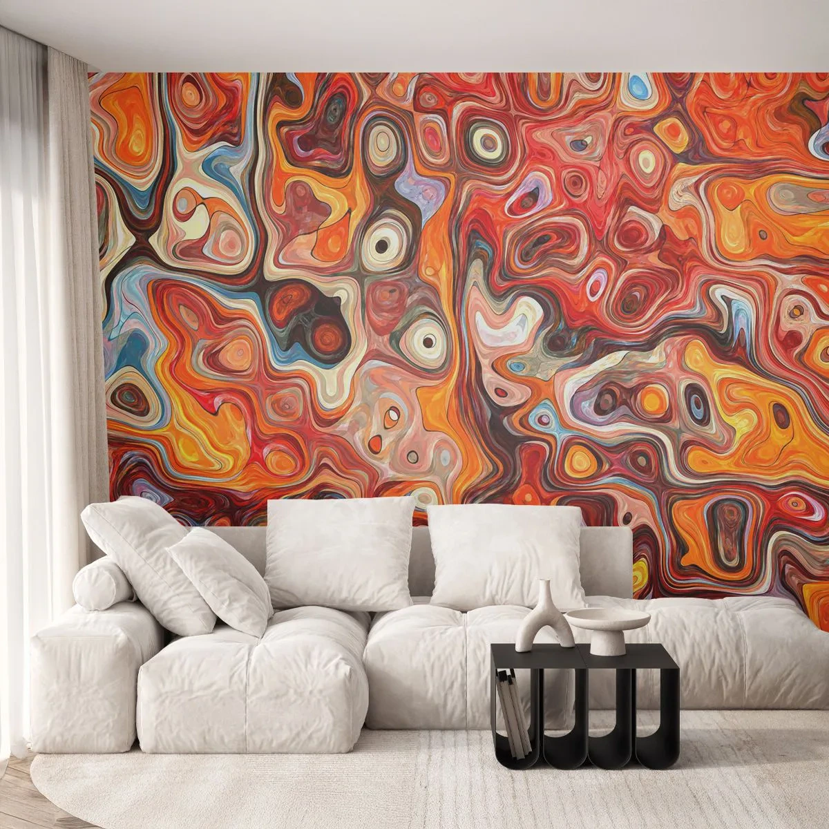 Zelfklevend Fotobehang Deluxe Sticker - Als de noten gesmolten zijn in honing - Abstractie, Deel, Modern patroon - 450x315 cm