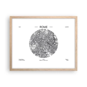 Een poster in een licht eiken lijst - Anatomie van Rome - 50x40 cm