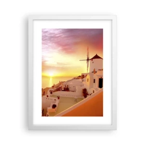 Poster in een witte lijst - Spreiden in wit en goud  - 30x40 cm