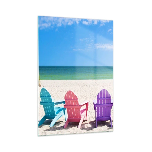 Schilderen op glas - Regenboog strand - 50x70 cm