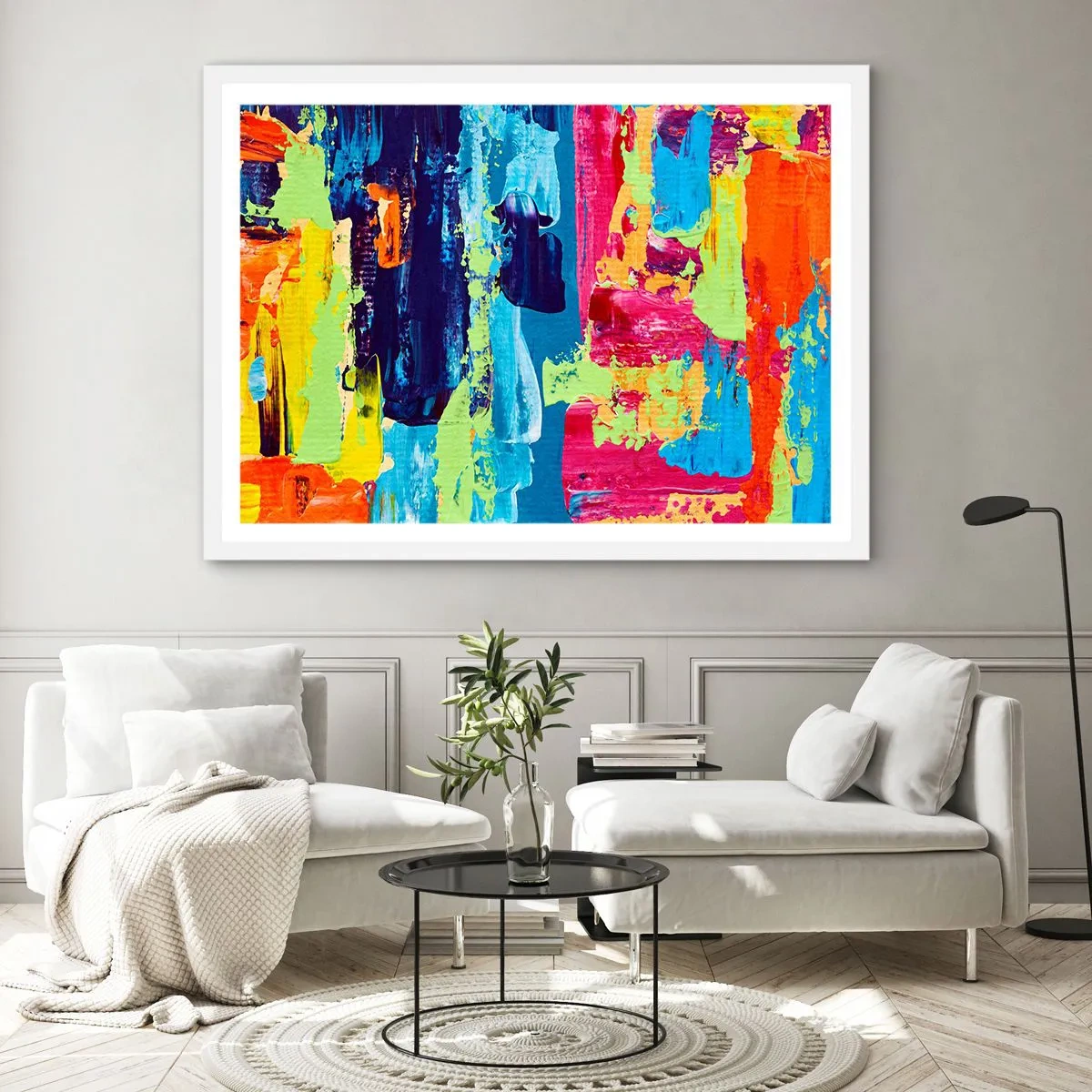 Poster in een witte lijst - Het leven is mooi! - 50x40 cm