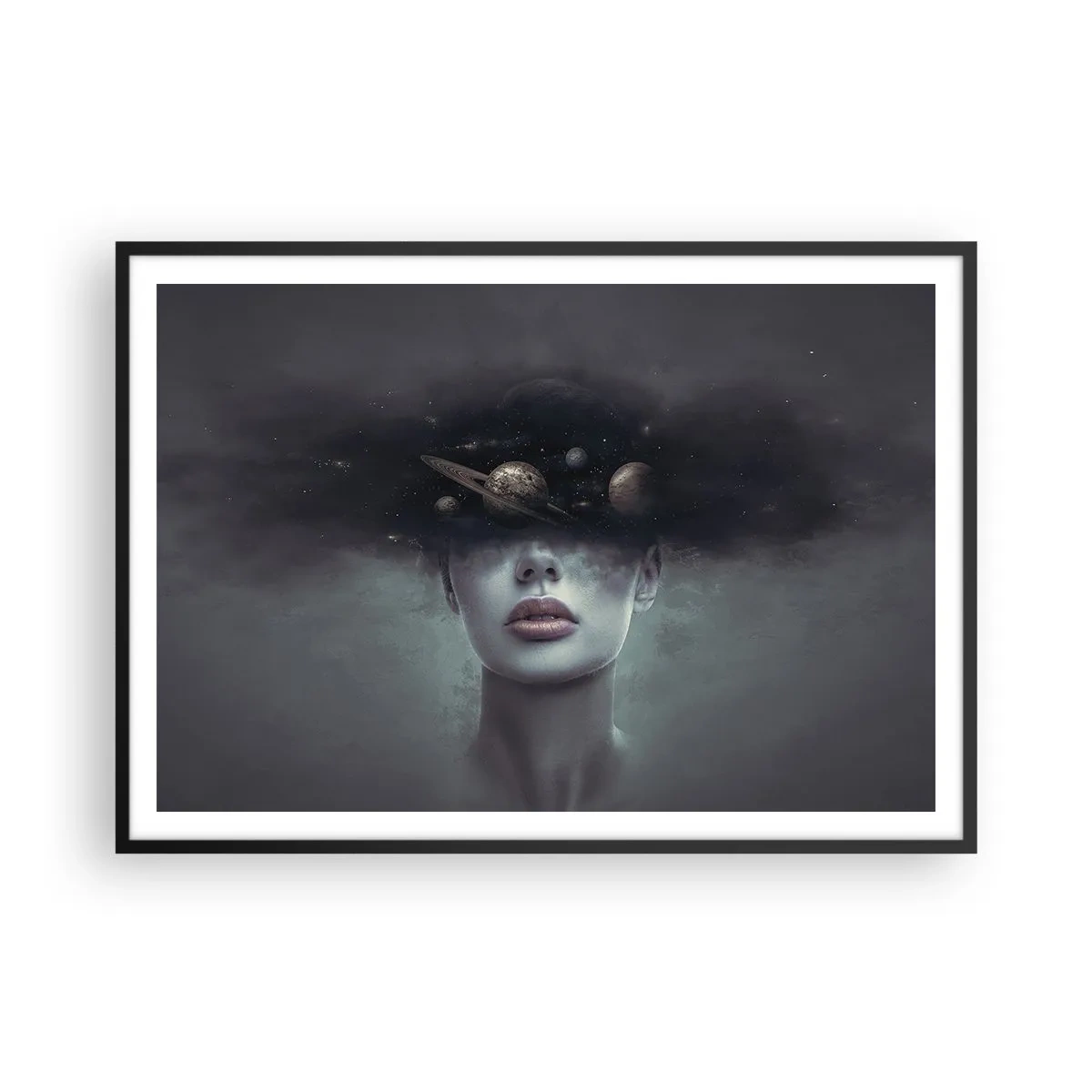 Poster in een zwarte lijst - En de planeten worden gek... - 100x70 cm