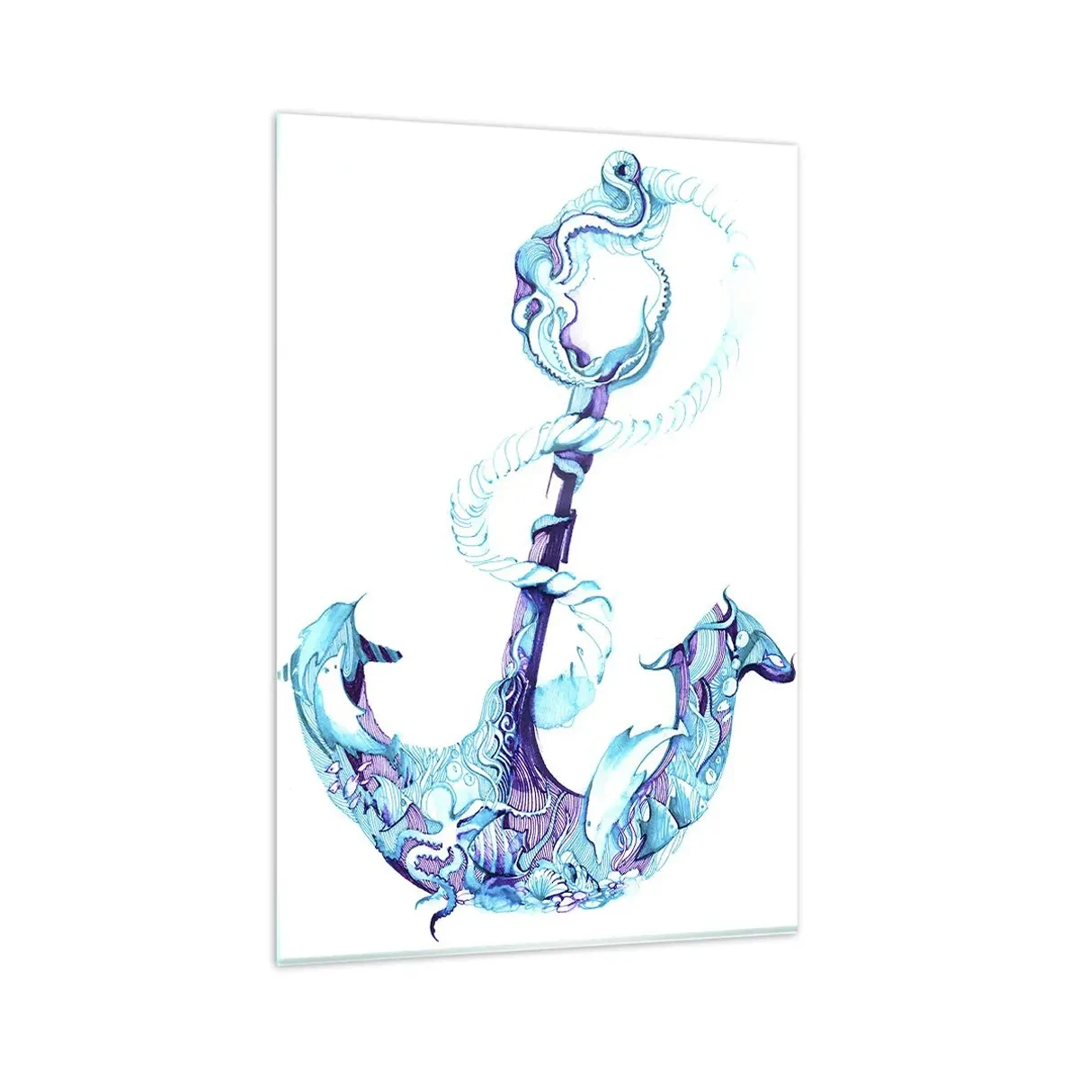 Schilderen op glas - De vertrouweling van de geheimen van de zee - 80x120 cm