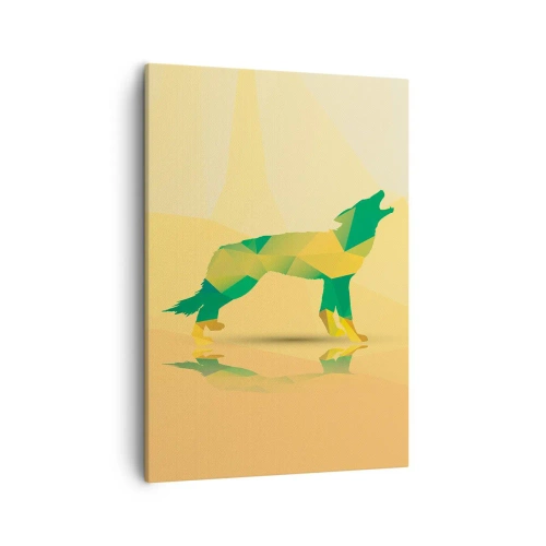 Schilderen op canvas - Een eenzame wolf - 50x70 cm
