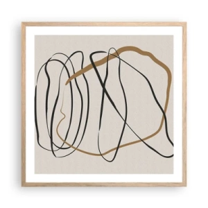 Een poster in een licht eiken lijst - Compositie – loopdans - 60x60 cm