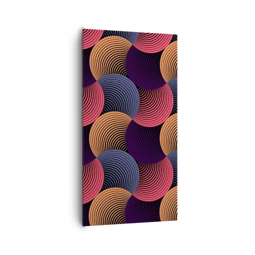 Schilderen op canvas - In een cirkelvormig ritme - 65x120 cm
