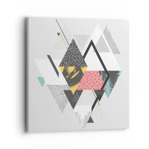 Schilderen op canvas - Variatie op driehoek en ruit - 40x40 cm