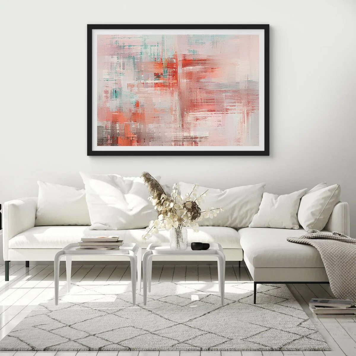 Poster in een zwarte lijst - Vaag. Maar roze - 50x40 cm