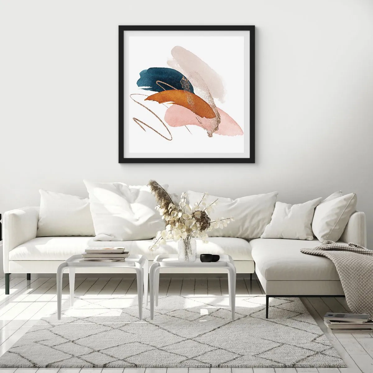 Poster in een zwarte lijst - Gevleugelde compositie - 30x30 cm