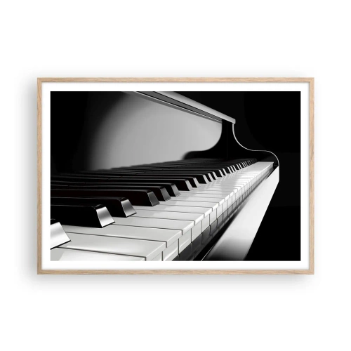 Een poster in een licht eiken lijst - Harmonie van vormen en kleuren - 100x70 cm