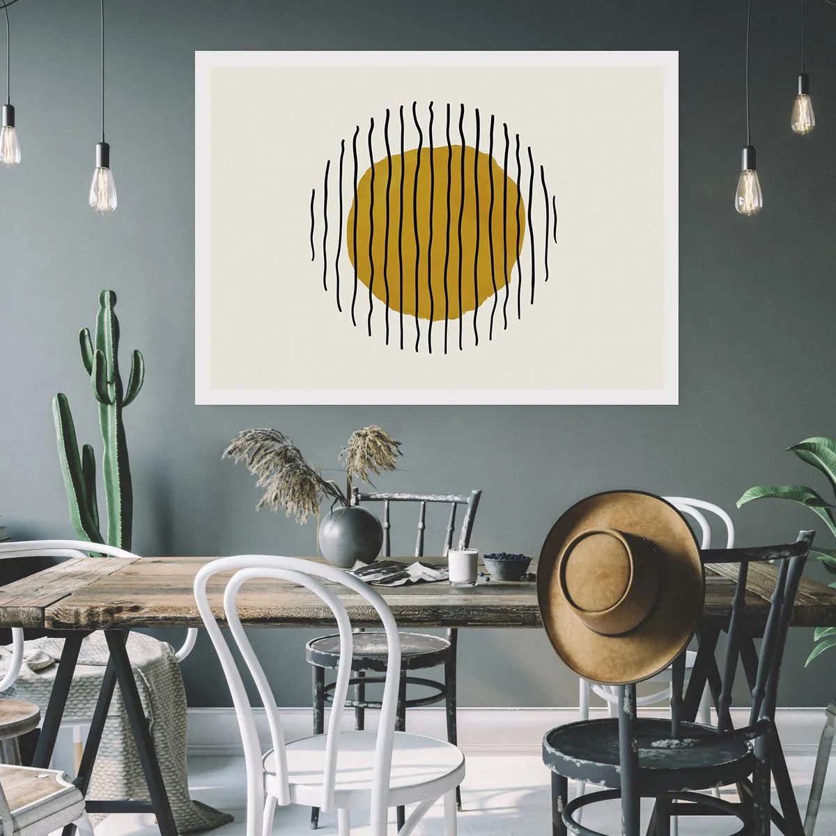 Poster - Abstractie trillend van warmte - 70x50 cm