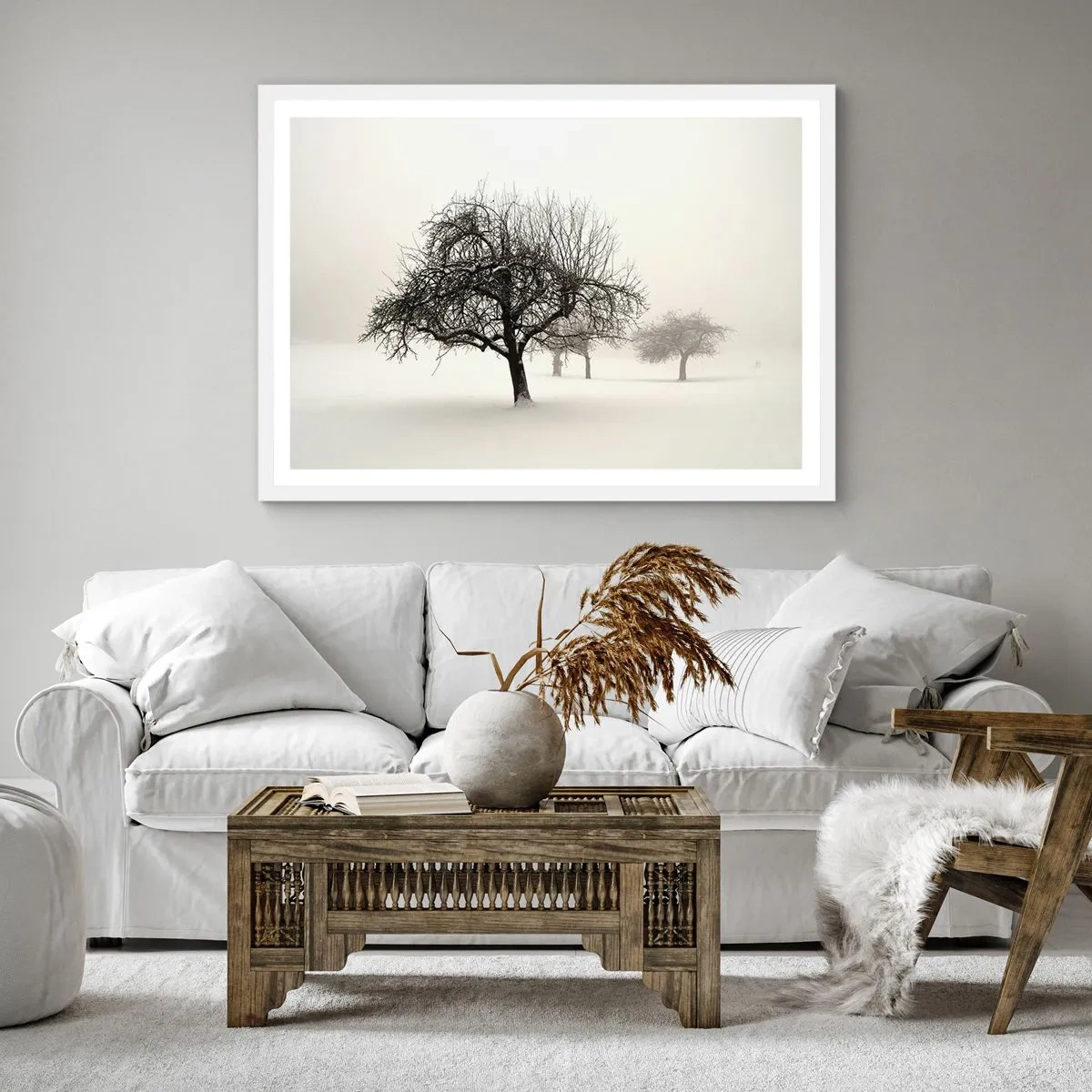 Poster in een witte lijst - Winterslaap - 50x50 cm