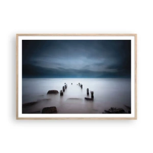 Een poster in een licht eiken lijst - Peinzend meer - 100x70 cm