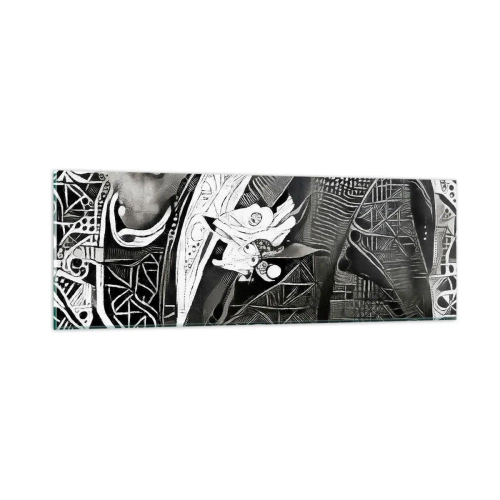 Schilderen op glas - Alleen een ogenschijnlijk grijze man - 90x30 cm