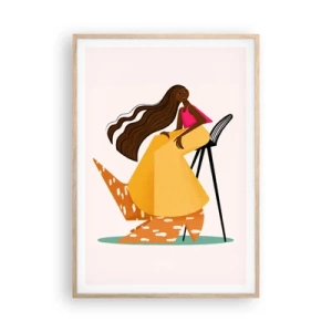 Een poster in een licht eiken lijst - Fashion is ook leuk - 70x100 cm