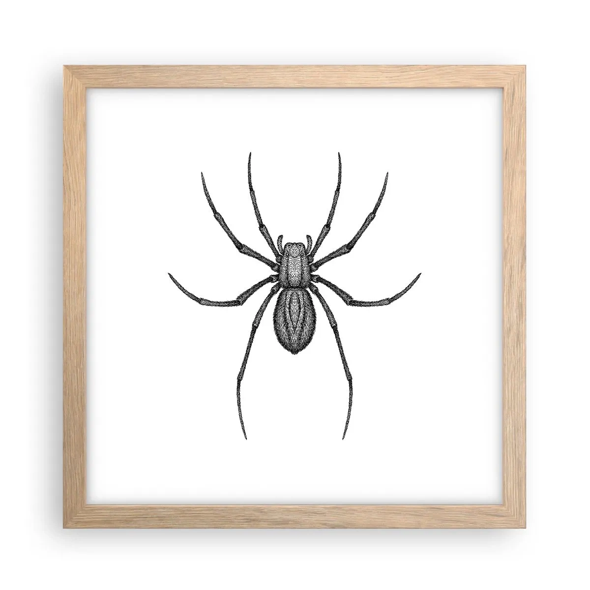 Een poster in een licht eiken lijst - Verontrustende precisie - 30x30 cm