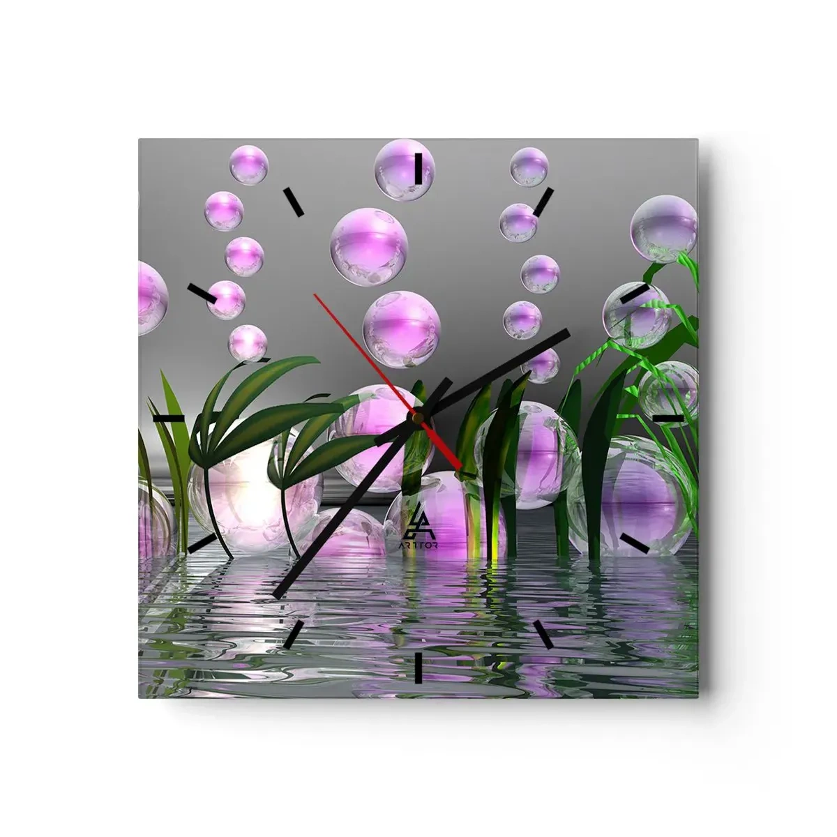 Wandklok - Klok - Een reflecterende compositie van lichtheid en leven - 30x30 cm