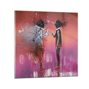 Schilderen op glas - Kun je naar jezelf kijken? - 30x30 cm