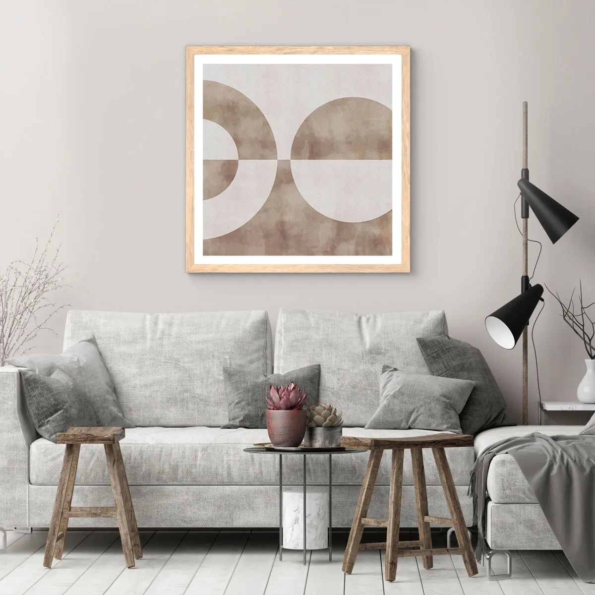 Een poster in een licht eiken lijst - Gelijkenissen en verschillen - 30x30 cm