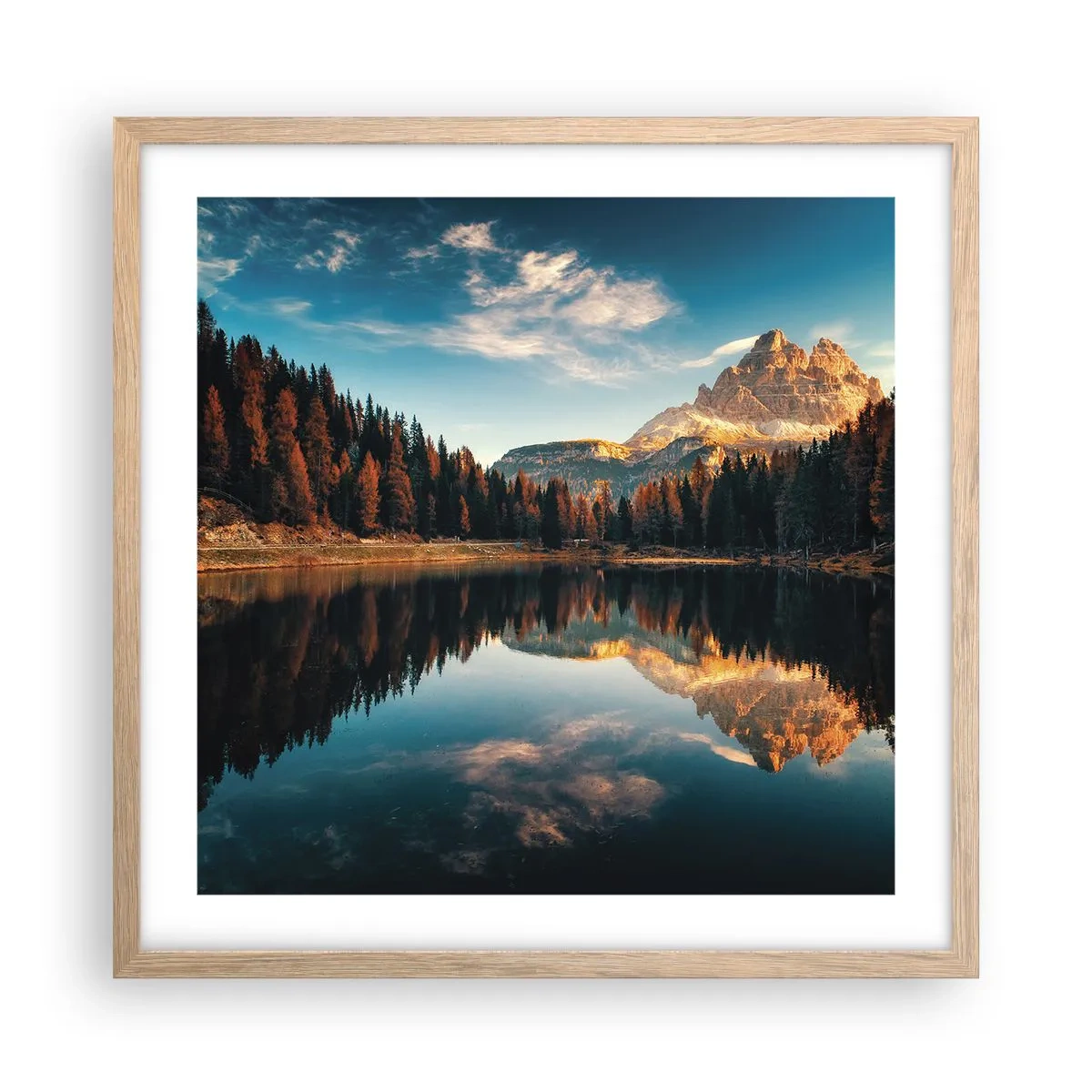 Een poster in een licht eiken lijst - Dubbel landschap - 50x50 cm