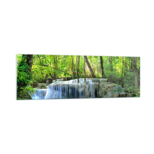 Schilderen op glas - Verdrinken in turkoois en groen - 160x50 cm