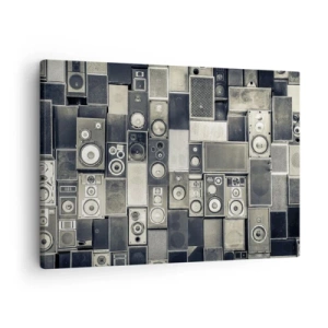 Schilderen op canvas - Retro-stijl luidsprekercollectie - 70x50cm - En alles is goed - Moderne wanddecoratie voor woonkamer en slaapkamer ARTTOR