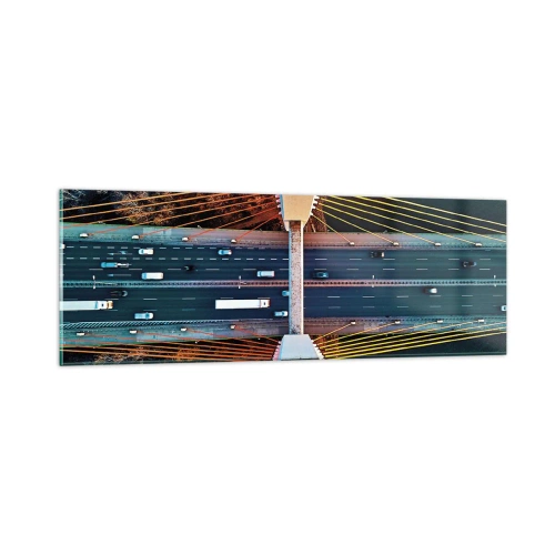 Schilderen op glas - BEYOND the waters, beyond the forest - 90x30 cm