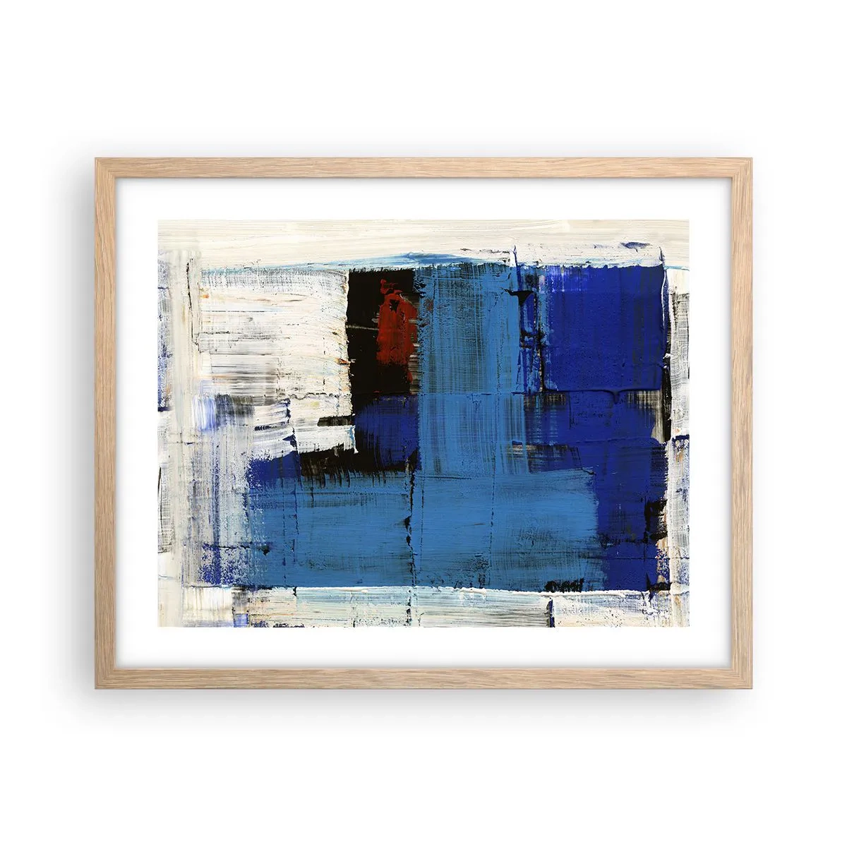 Een poster in een licht eiken lijst - Het geheim van blauw - 50x40 cm