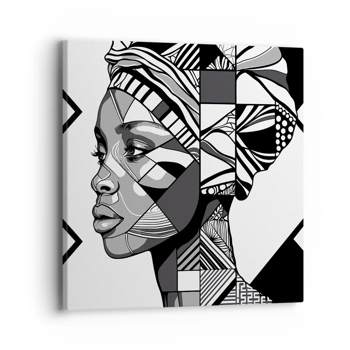 Schilderen op canvas - Etnisch portret - 40x40 cm