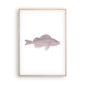 Een poster in een licht eiken lijst - Grote ogen vis - 70x100 cm