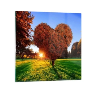 Schilderen op glas - En hoe kun je niet van de herfst houden - 60x60 cm