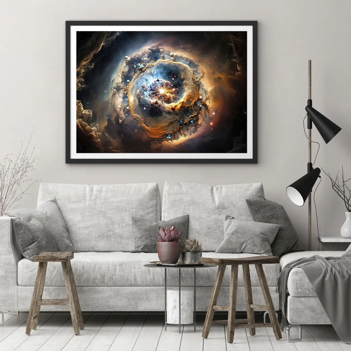 Poster in een zwarte lijst - Begin - 70x50 cm