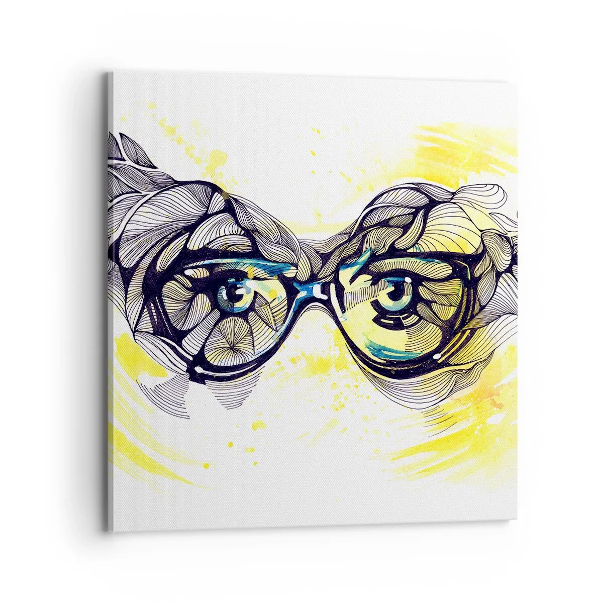 Schilderen op canvas - Door een blauwe bril - 70x70 cm