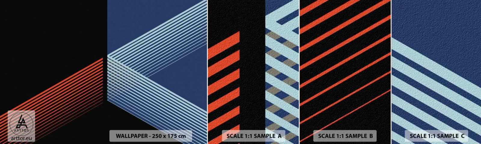 Fotobehang Monster Zelfklevend Deluxe Sticker - Een eenvoudig verhaal - Abstractie, Deel, Lijn kunst - 100x30 cm