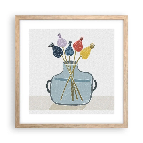 Een poster in een licht eiken lijst - Alsof hij met maanzaad heeft gezaaid - 40x40 cm