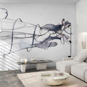 Fotobehang Standard Eco - Touch-studie - Abstractie, Handen, Grafisch - 250x175 cm
