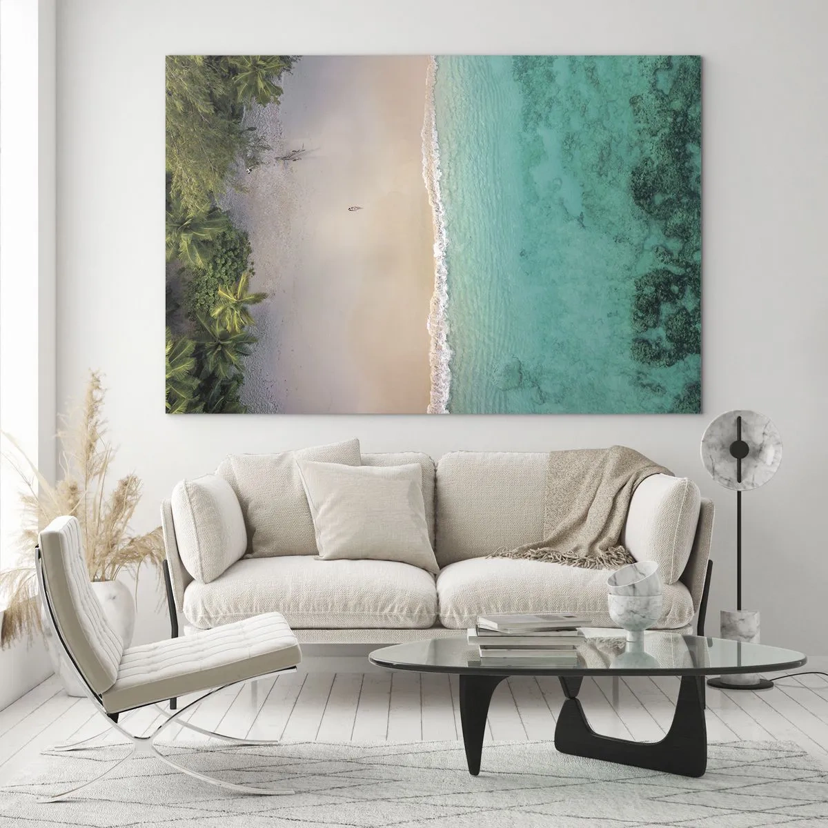 Schilderen op glas - Paradijsstrand - 120x80 cm