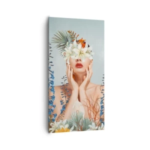 Schilderen op canvas - Vrouw - bloem - 65x120 cm