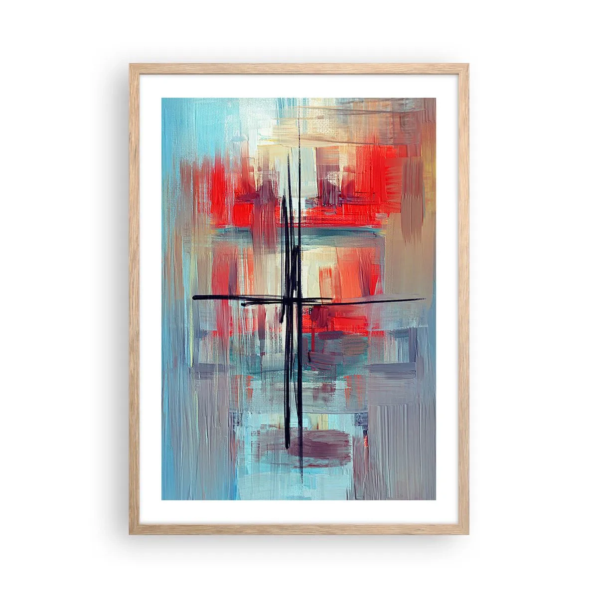 Een poster in een licht eiken lijst - Een landschap in een onbekende dimensie - 50x70 cm