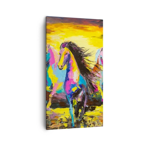 Schilderen op canvas - Ondergedompeld in de regenboog - 45x80 cm