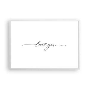 Poster in een witte lijst - Zwart op wit - 100x70 cm