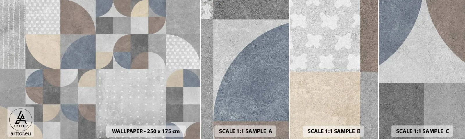 Fotobehang Monster Zelfklevend Deluxe Sticker - Keramische fantasie - Abstractie, Deel, Geometrisch patroon - 100x30 cm