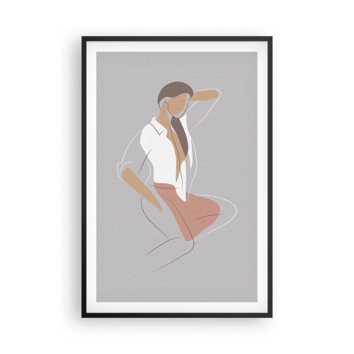 Poster in een zwarte lijst - Omtrek van gracieusheid - 61x91 cm